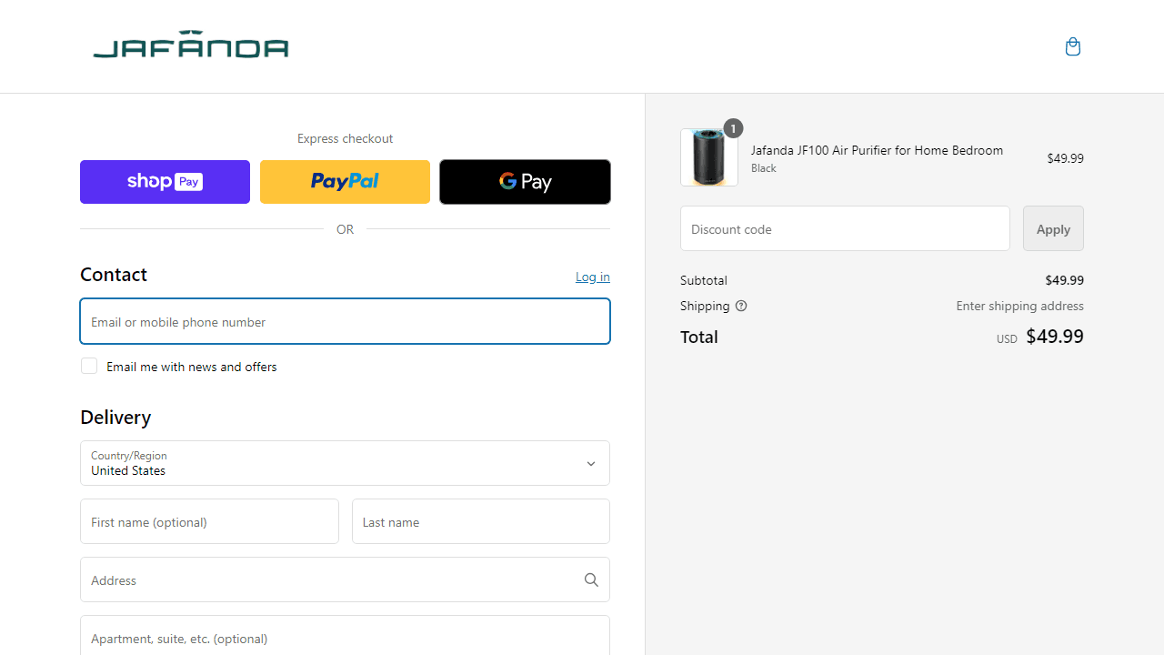 How to apply Jafanda coupon code